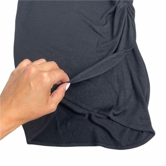 WILFRED FREE Aritzia Black Side Cinched Layered Skirt Size X-Small GUC - Picture 2 of 7